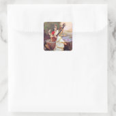 Hindu Goddess Saraswati Vierkante Sticker (Tas)