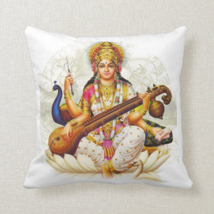 Hindu Goddess Sarawati Sanskrit Prayer Kussen