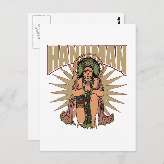 Hindu Hanuman Briefkaart (Voorkant / Achterkant)