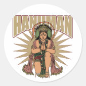 Hindu Hanuman Ronde Sticker (Voorkant)