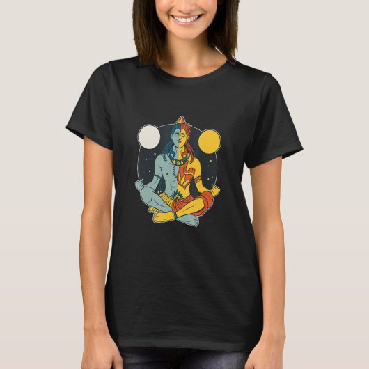 Hindu Lord Shiva Statue Divine Meditation Figurine T-shirt (Voorkant)