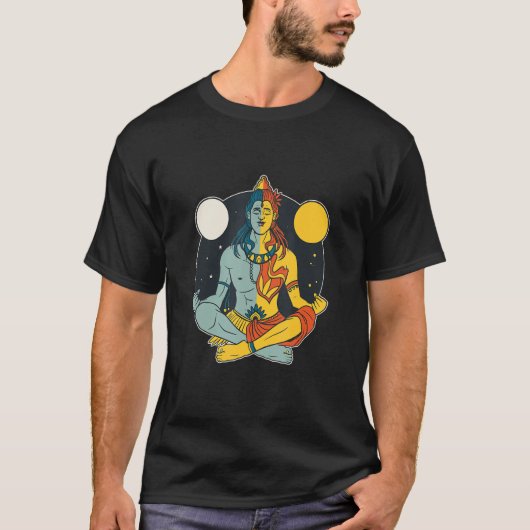 Hindu Lord Shiva Statue Divine Meditation Figurine T-shirt (Voorkant)