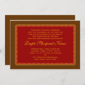 Hindu Muslim Indian Wedding Invitation Mehndi Kaart (Voorkant / Achterkant)