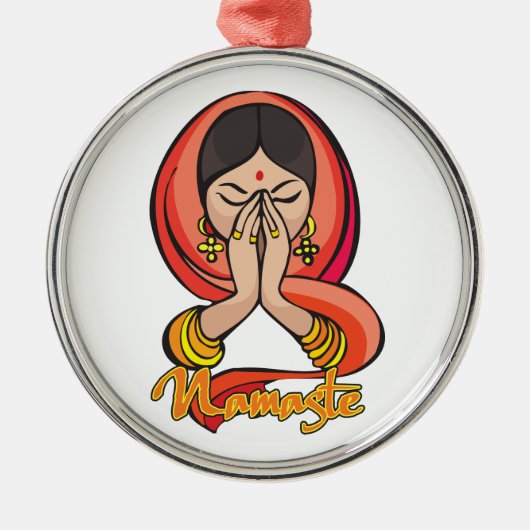 Hindu Namaste Metalen Ornament (Voorkant)