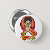 Hindu Namaste Ronde Button 5,7 Cm (Voorkant /achterkant)