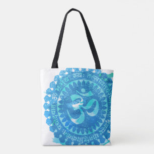 Hindu OM  over het gedrukte Tas