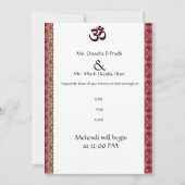 Hindu Om Wedding Invitation Kaart (Voorkant)