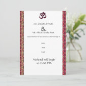 Hindu Om Wedding Invitation Kaart (Staand voorkant)