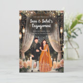 Hindu Roka uitnodigen & Punjabi Verloving uitnodig Kaart (Staand voorkant)