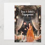 Hindu Roka uitnodigen & Punjabi Verloving uitnodig Kaart (Voorkant / Achterkant)