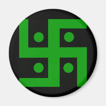 Hindu swastika (groen op zwarte achtergrond)