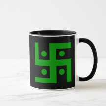Hindu swastika (groen op zwarte achtergrond)