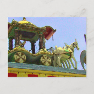 Hindu-tempel, paard en decoratie briefkaart