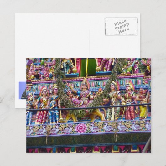 Hindu-tempeldecoratie, garlandgopuram briefkaart (Voorkant / Achterkant)
