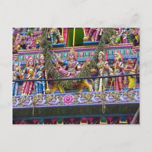 Hindu-tempeldecoratie, garlandgopuram briefkaart (Voorkant)