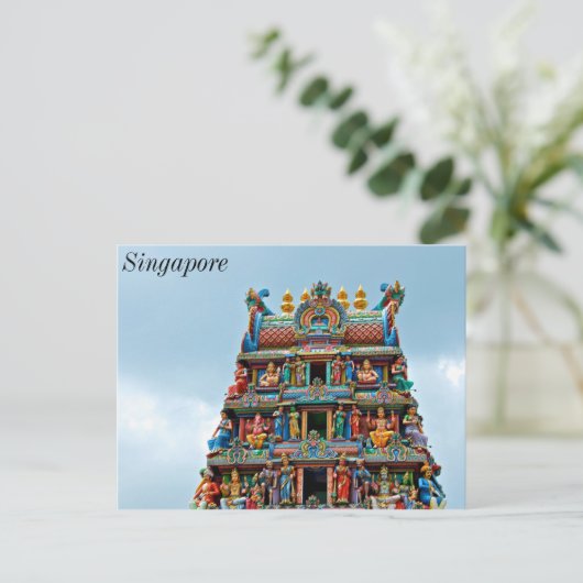 Hindu Temple Little India Singapore Briefkaart (Staand voorkant)