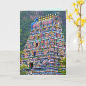 hindu temple-wenskaart kaart (Gele Bloem)