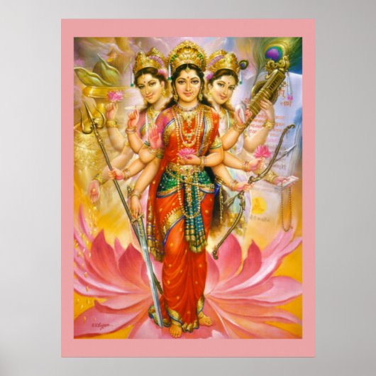 Hindu Three Goddesses Large Canvas Print (Voorkant)