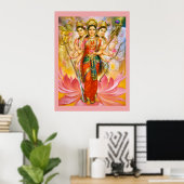 Hindu Three Goddesses Large Canvas Print (Thuiskantoor)