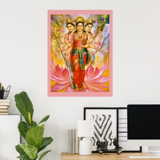 Hindu Three Goddesses Large Canvas Print (Thuiskantoor)