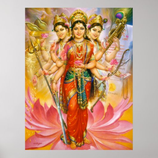 Hindu Three Goddesses Large Canvas Print (Voorkant)