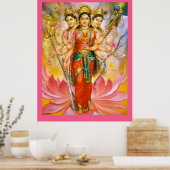 Hindu Three Goddesses Large Canvas Print (Keuken)