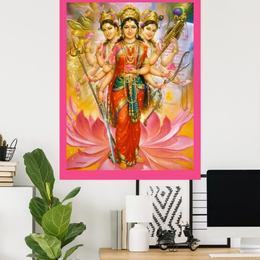 Hindu Three Goddesses Poster (Thuiskantoor)