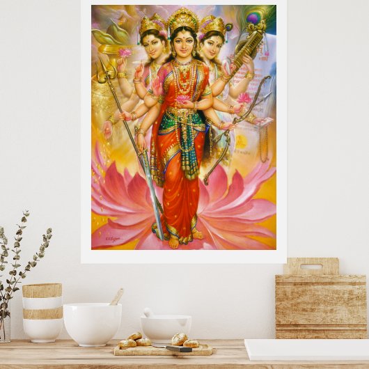 Hindu Three Goddesses Poster (Keuken)