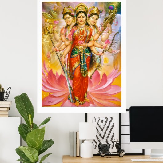 Hindu Three Goddesses Poster (Thuiskantoor)