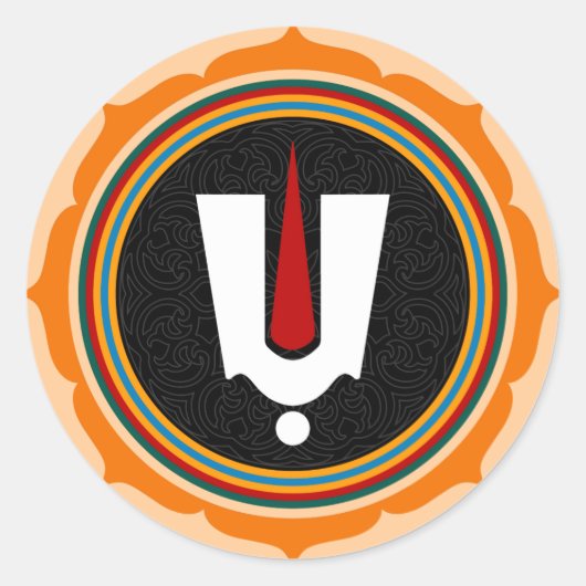 Hindu Tilak teken - Hindoe God Lotus symbool Ronde Sticker (Voorkant)