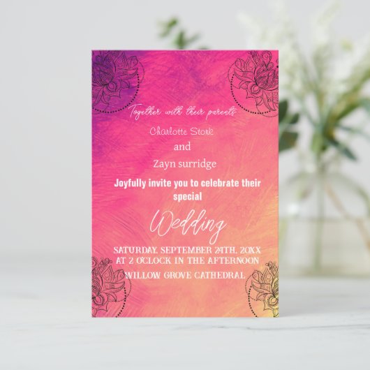 Hindu trouwkaart voor huwelijk kaart (Staand voorkant)