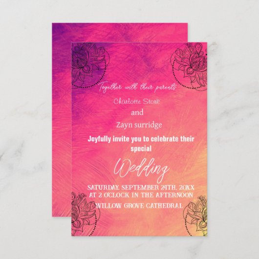 Hindu trouwkaart voor huwelijk kaart (Voorkant / Achterkant)