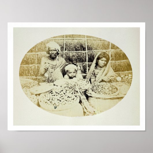 Hindu Vegetable and Fruit Sellers in Madras, 19e Poster (Voorkant)
