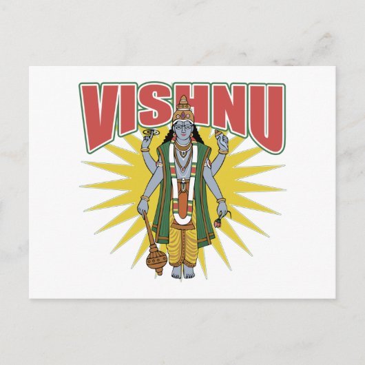 Hindu Vishnu Briefkaart (Voorkant)