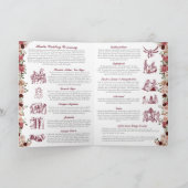 Hindu Wedding Ceremony (Gold Red Pink) gevouwen Programma (Binnen)