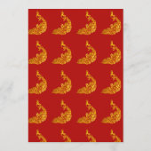 Hindu Wedding Invitting Red Gold Cartoon Couple Save The Date (Achterkant)