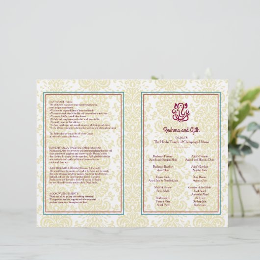 Hindu Wedding Program Flyer (Staand voorkant)