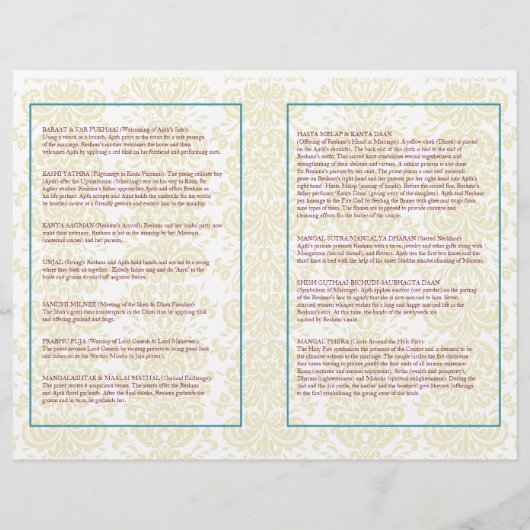 Hindu Wedding Program Flyer (Achterkant)