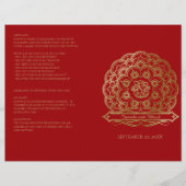 Hindu Wedding Program voor Rode en Gold Mandala (Voorkant)