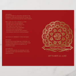Hindu Wedding Program voor Rode en Gold Mandala