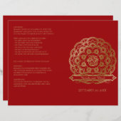 Hindu Wedding Program voor Rode en Gold Mandala (Voorkant / Achterkant)