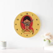 Hindu Woman met Head Scarf in Namaste Greeting Grote Klok (Huis)