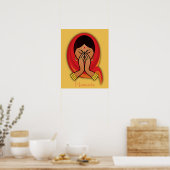 Hindu Woman met Head Scarf in Namaste Greeting Poster (Keuken)