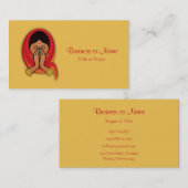 Hindu Woman met Head Scarf in Namaste Greeting Visitekaartje (Voorkant / Achterkant)