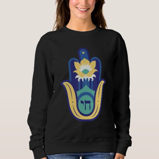 Hinduism Fatima Hand of Hamsa Eye Arabic Protect F Trui (Voorkant)