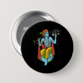 Hinduism Lord Krishna Ronde Button 7,6 Cm (Voorkant /achterkant)