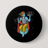 Hinduism Lord Krishna Ronde Button 7,6 Cm (Voorkant)