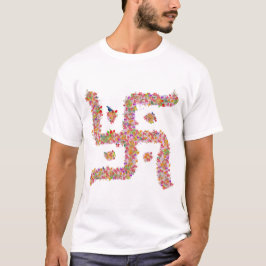 Hindus Flower Swastika-symbool T-shirt