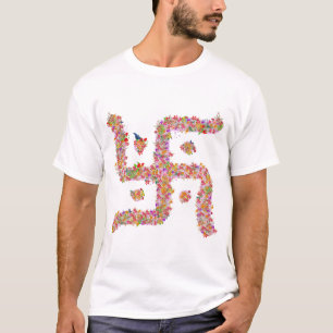 Hindus Flower Swastika-symbool T-shirt