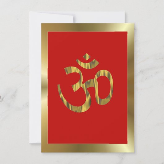 Hindu's Om rood en goud Kaart (Voorkant)